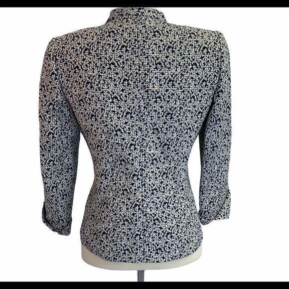 LAFAYETTE 148 navy and white printed single breasted blazer size 6 - Picture 3 of 12